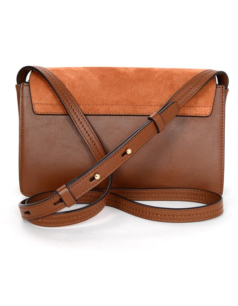 Chloe Tan Leather/Suede Small Faye Crossbody Bag W/ Dust Bag For Sale