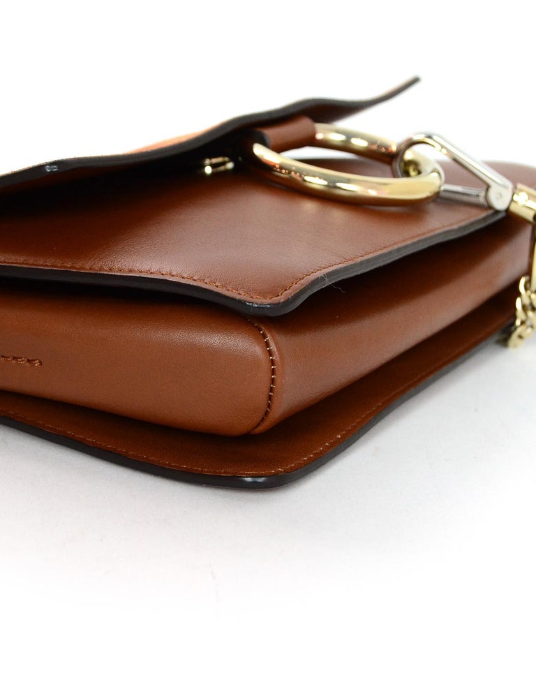 Chloe Tan Leather/Suede Small Faye Crossbody Bag W/ Dust Bag For Sale