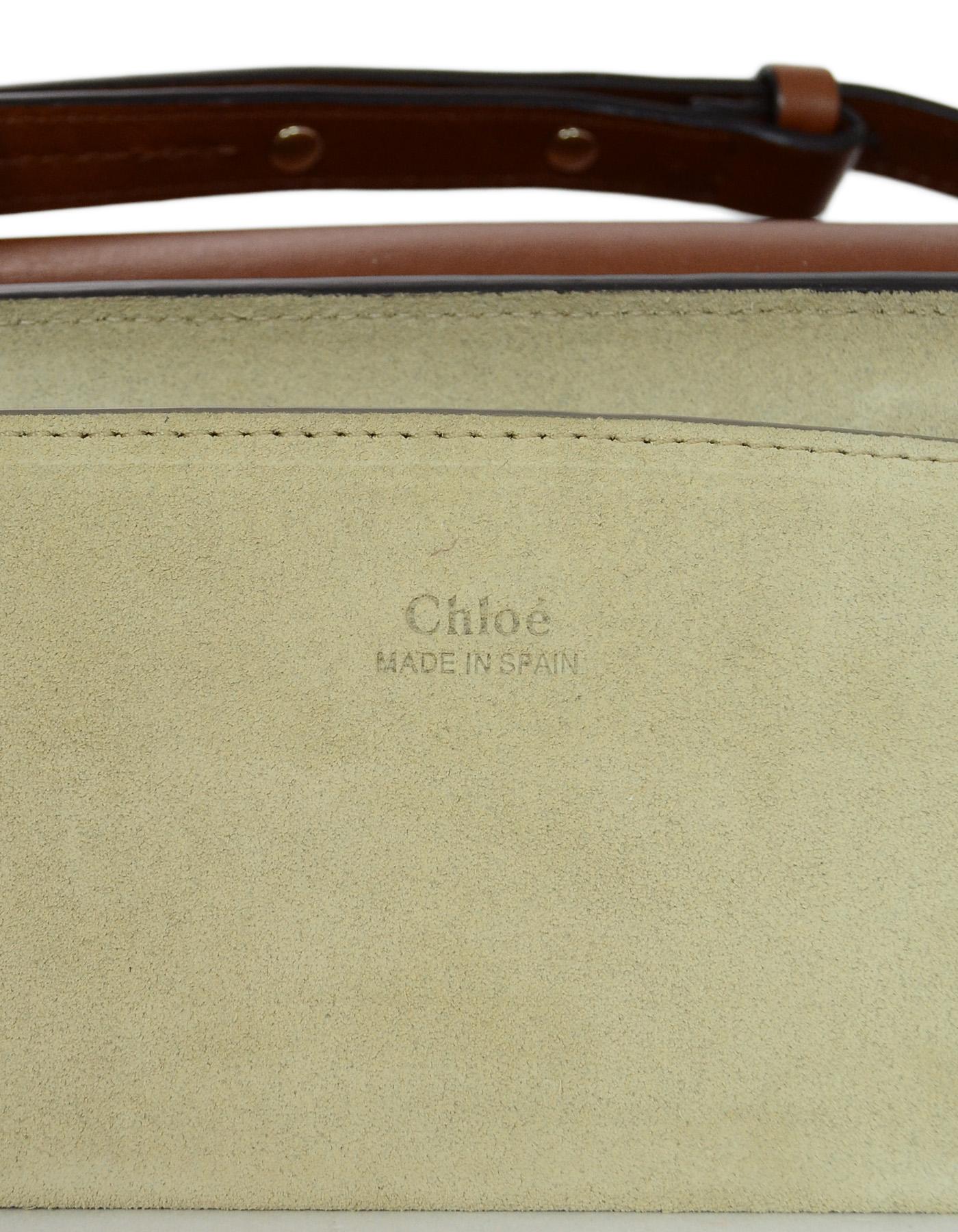 Chloe Tan Leather/Suede Small Faye Crossbody Bag W/ Dust Bag In Excellent Condition In New York, NY