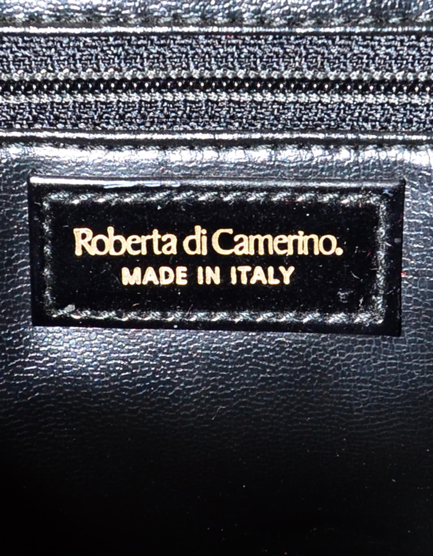 Roberta Di Camerino Vintage Green/Red Velvet Top Handle Bag 3