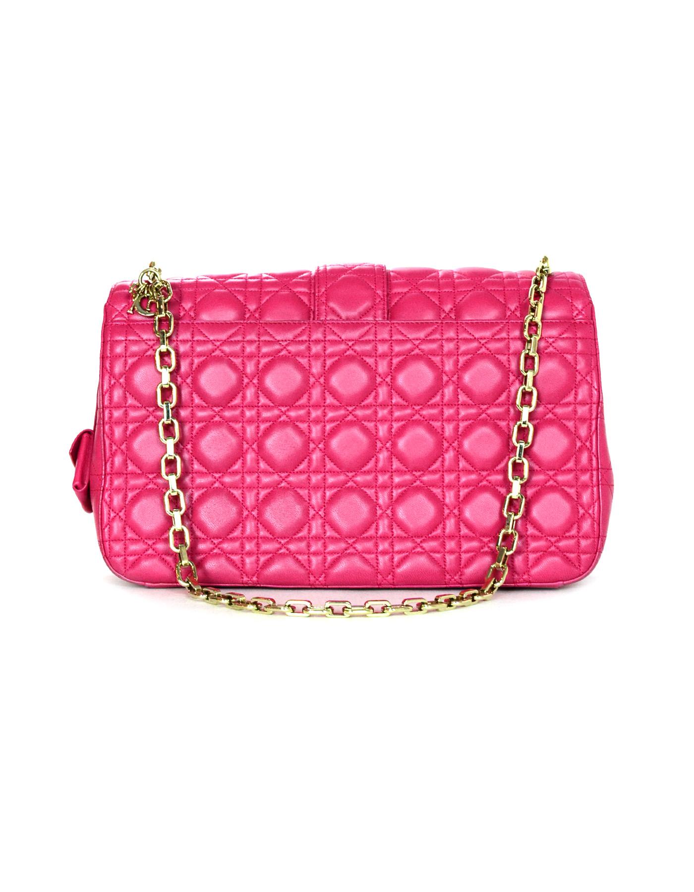 Christian Dior Pink Lambskin Leather Cannage Quilted Large Miss Dior ...