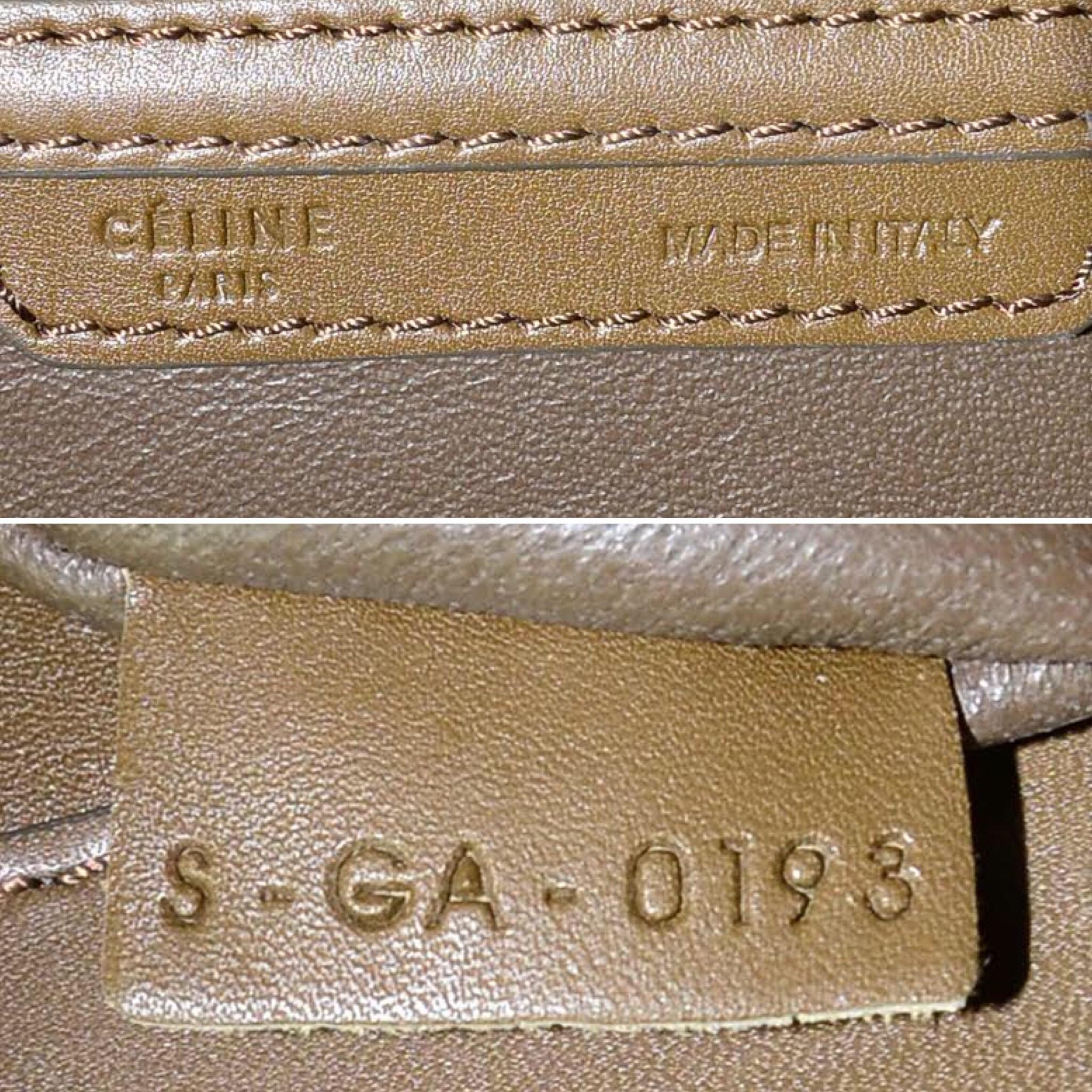 Celine Tri-Color Ivory/Brown/Navy Calfskin Leather/Nubuck Suede Mini Luggage Bag 5