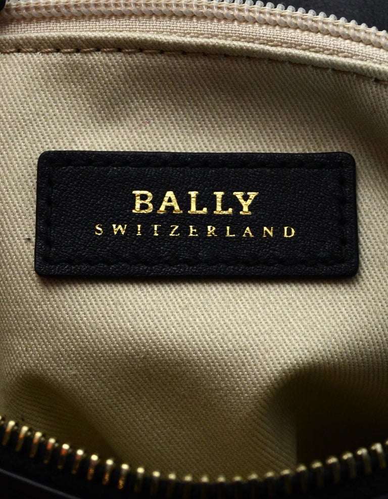 Bally Black Leather Boston Bag W/ Red/Cream Canvas Stripe and Strap For  Sale at 1stDibs | bally bag, bally boston, bally leather bag
