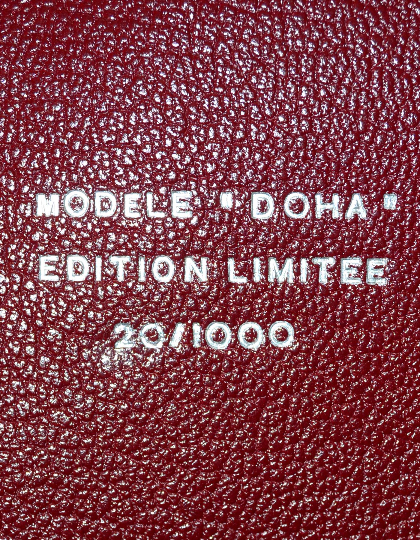 Hermes NEW Limited Edition Maroon Ostrich Doha Bag w/ Dust Bag, Lock & Key 1