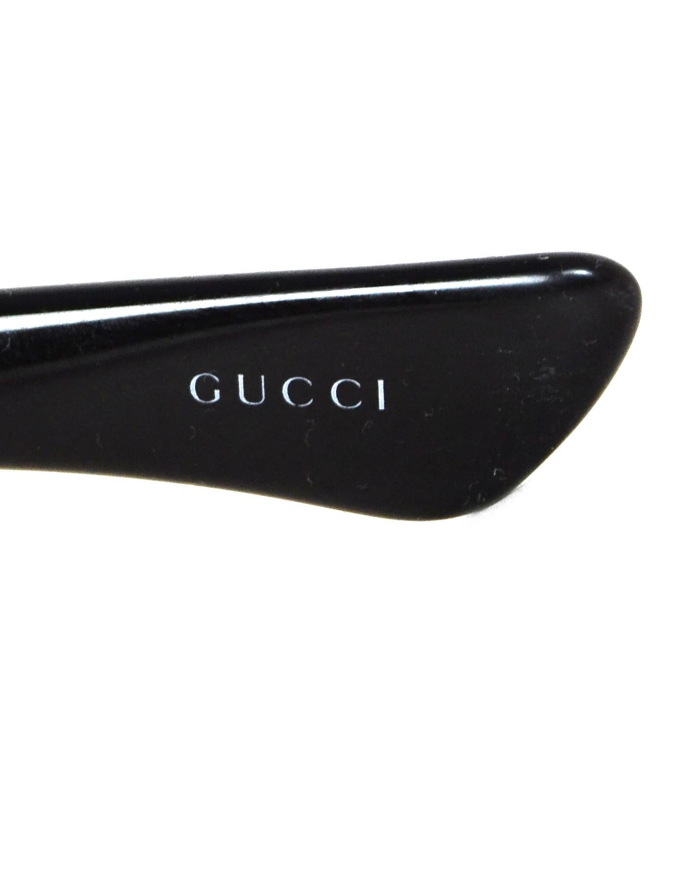 Gucci Black Sunglasses W/ Rhinestones On Arms & Case 4