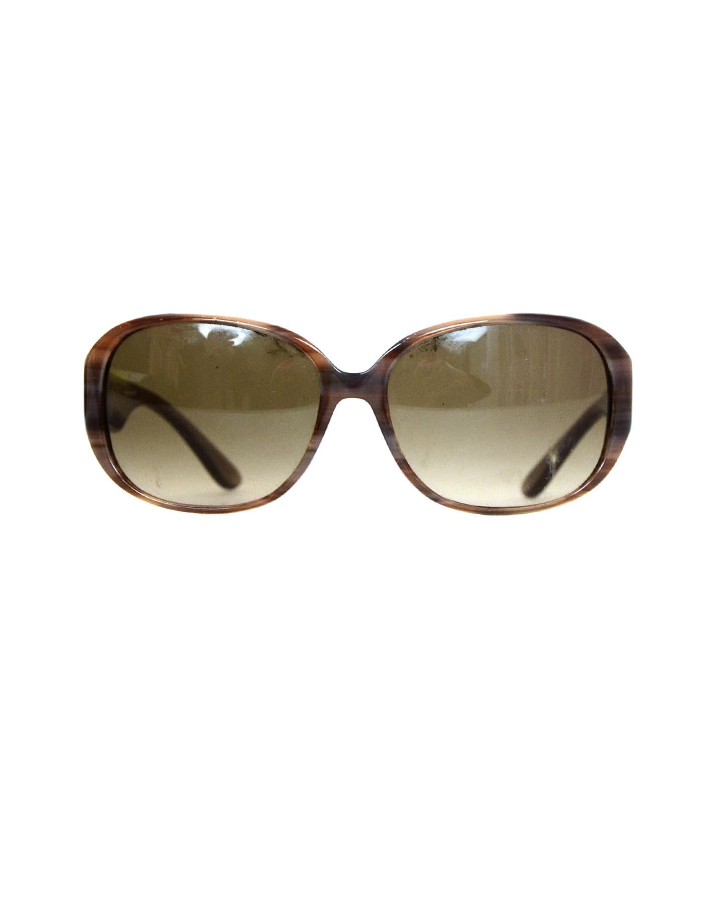 Salvatore Ferragamo Tan Resin Sunglasses Frame W/ Case/Box In Excellent Condition In New York, NY