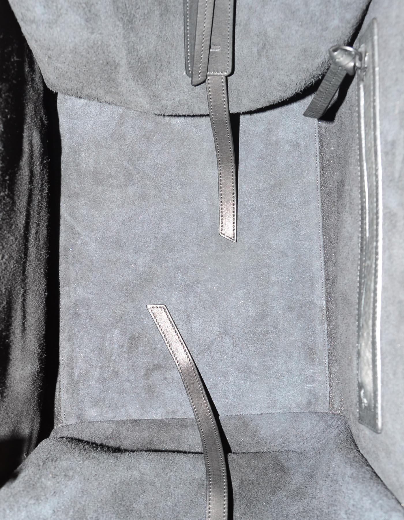 Celine Black Leather Phantom Trapeze Winged Luggage Tote Bag  5