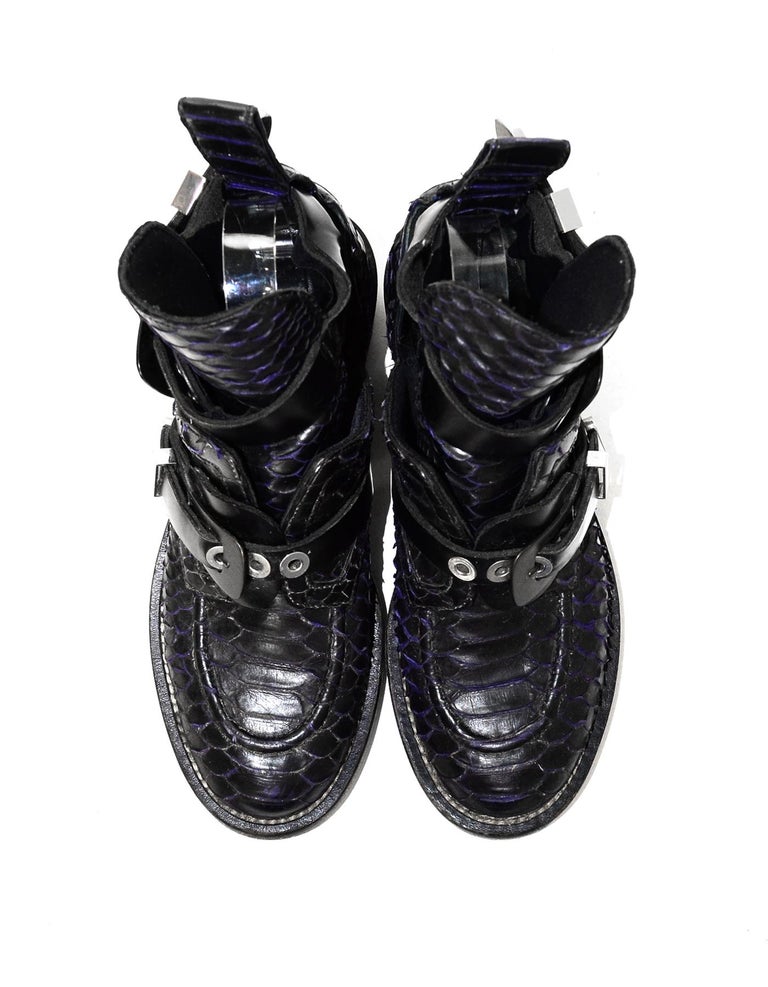 Balenciaga Black/Purple Python Buckle Strap Short Ankle Boots Sz 39 For  Sale at 1stDibs | balenciaga boots with the python strap, balenciaga boots  python strap, balenciaga boots with python strap