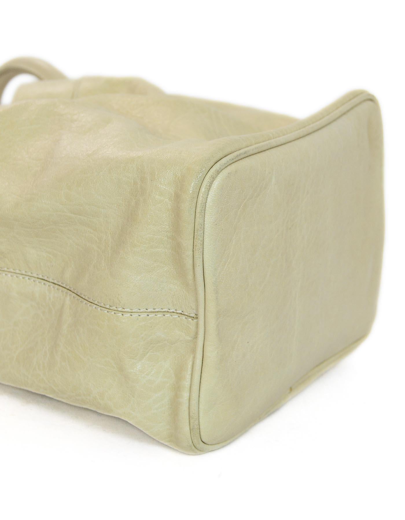 Women's Marc Jacobs Beige Leather Top Handle Bag W/ Stones