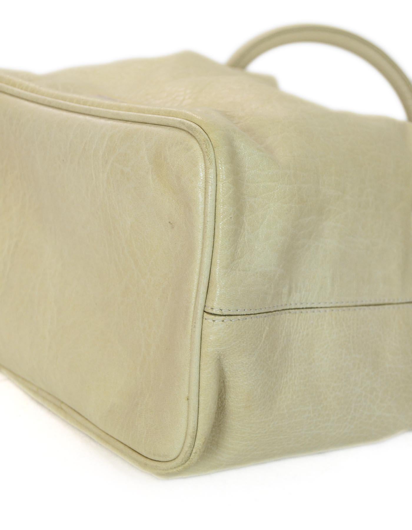 Marc Jacobs Beige Leather Top Handle Bag W/ Stones 1