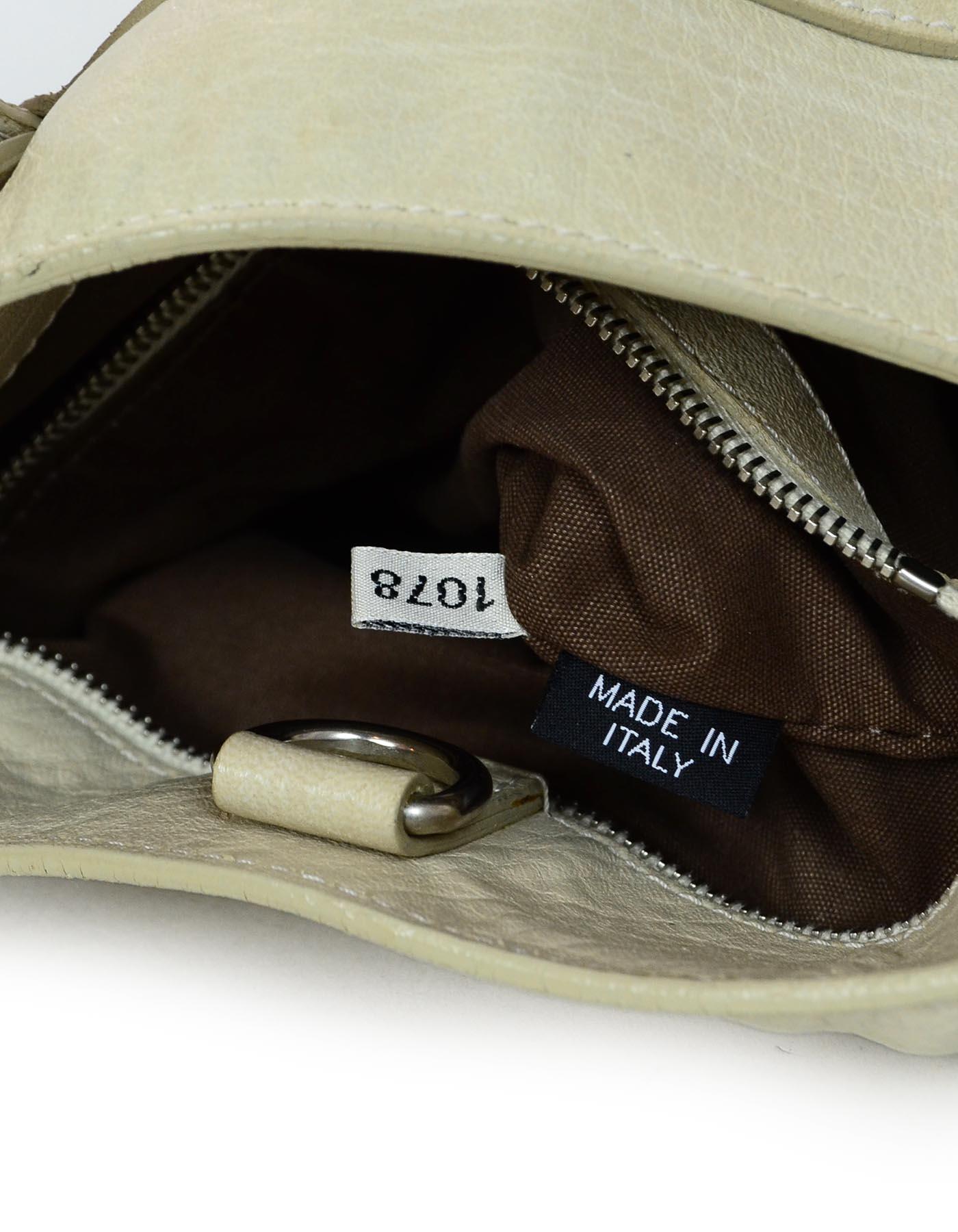 Marc Jacobs Beige Leather Top Handle Bag W/ Stones 4