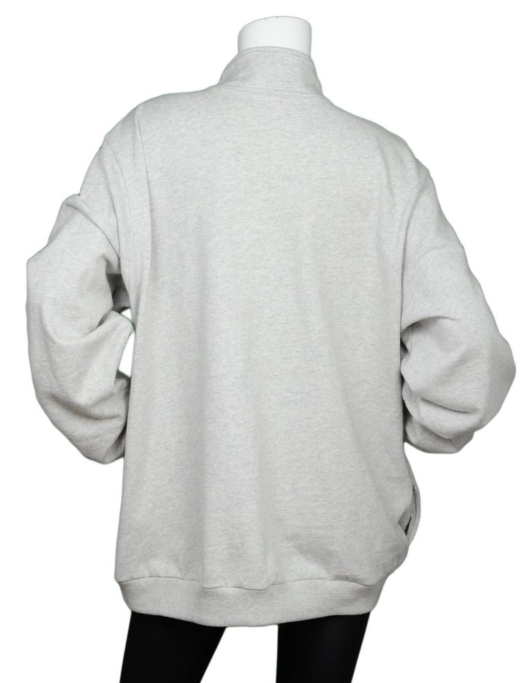 Supreme Men's Grey Zip Front Sweater W/ Logo Sz XL For Sale at 1stDibs