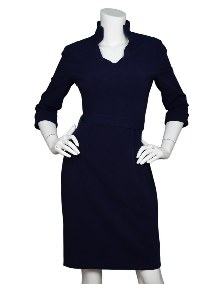 black halo navy dress