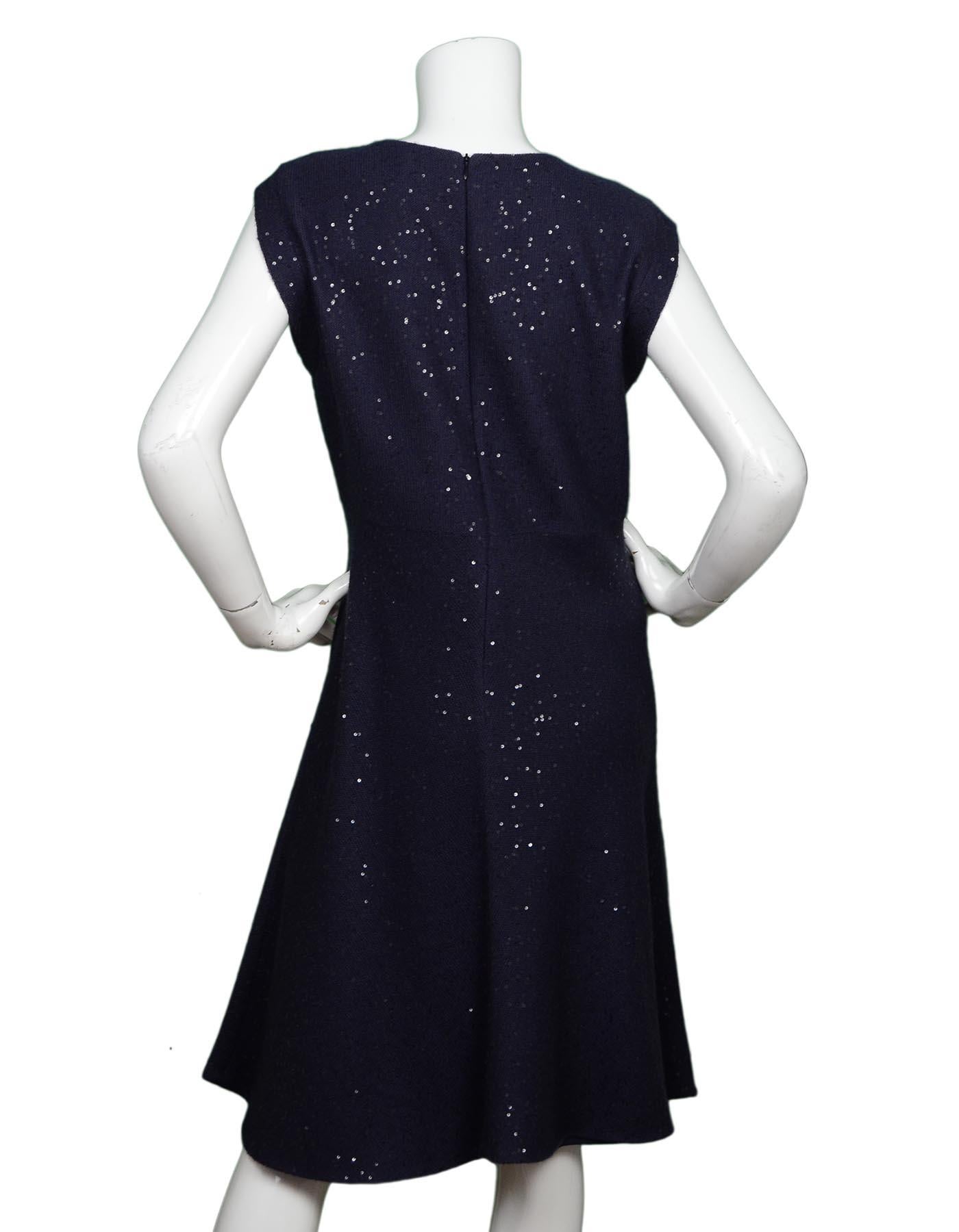 Black Brunello Cucinelli Periwinkle Cashmere/Silk Dress W/ Sequins Sz XL