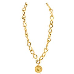 Chanel Vintage Goldtone Coco Coin Swirl Chain Link Belt/Necklace