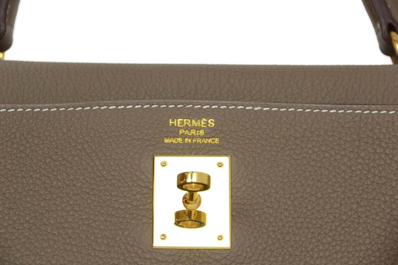 HERMES 2013 Taupe Togo Leather 35 cm Kelly Bag 1