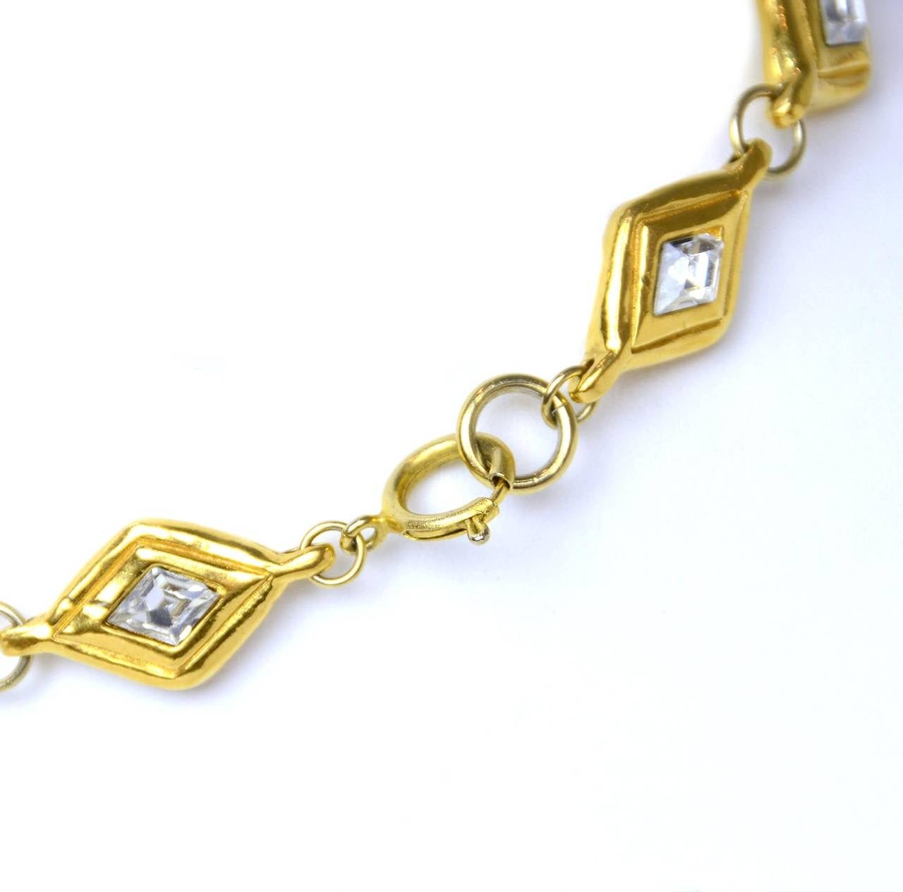 Chanel Vintage Goldtone Crystal Choker Necklace 1
