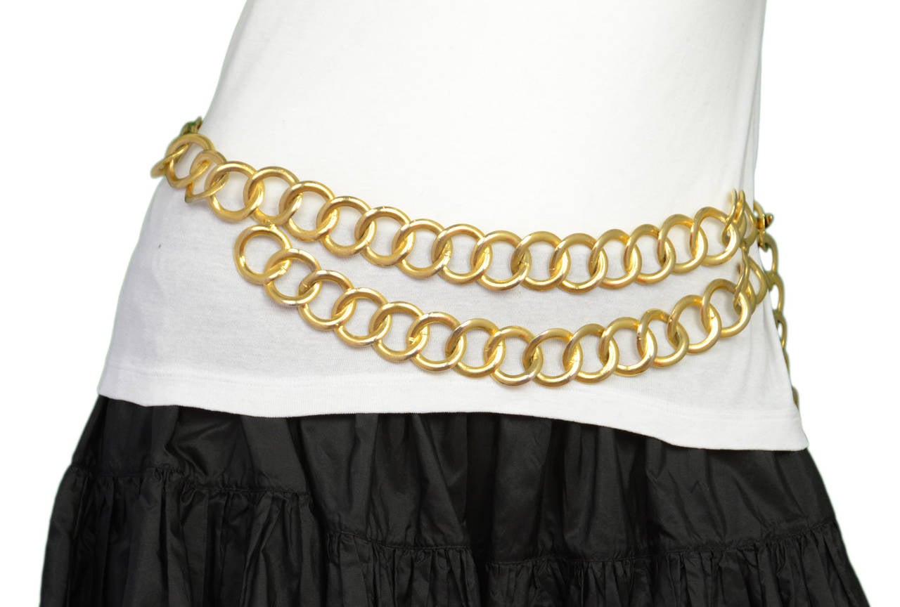 CHANEL Vintage 1970s-1980s Large Gold Chain Link Belt For Sale at 1stdibs