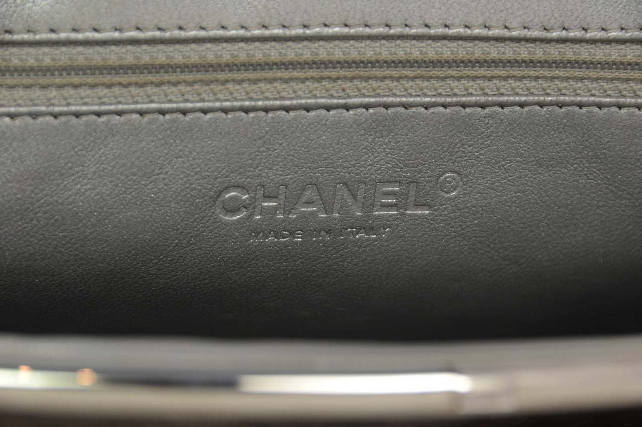 CHANEL Metallic Pewter Quilted Timeless Clutch Bag SHW 3