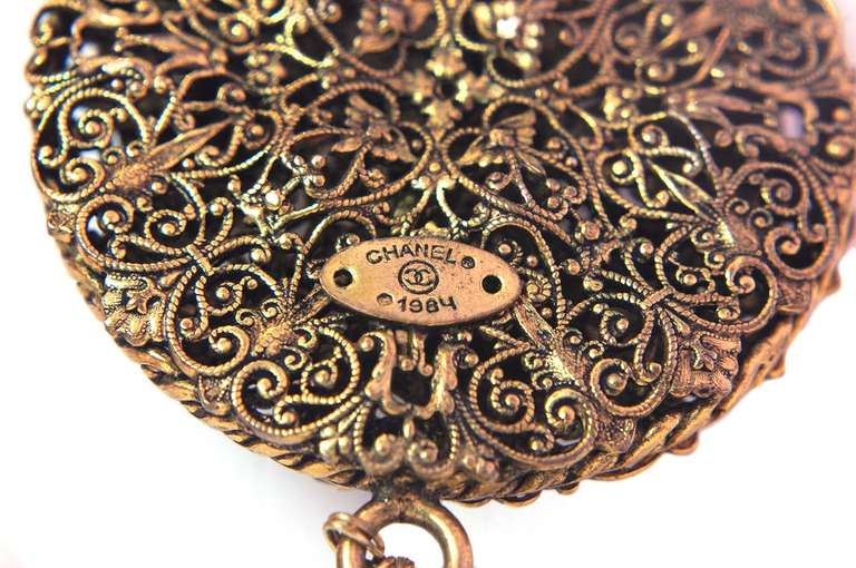 Chanel Vintage '84 Crystal Medallion & Pearl Drop Long Necklace 1