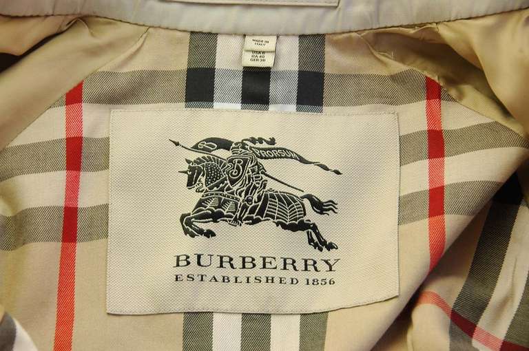 Women's BURBERRY Beige Double Breasted Trench Coat W/Belt -Sz 6 Rt. $1, 700