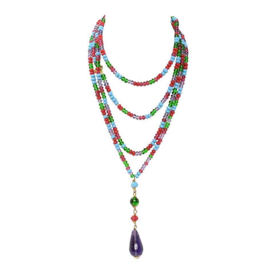CHANEL Vintage 1994 Multi Colored Beaded Necklace