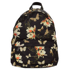 GIVENCHY Floral & Butterfly Print Black Nylon Backpack rt $1, 320