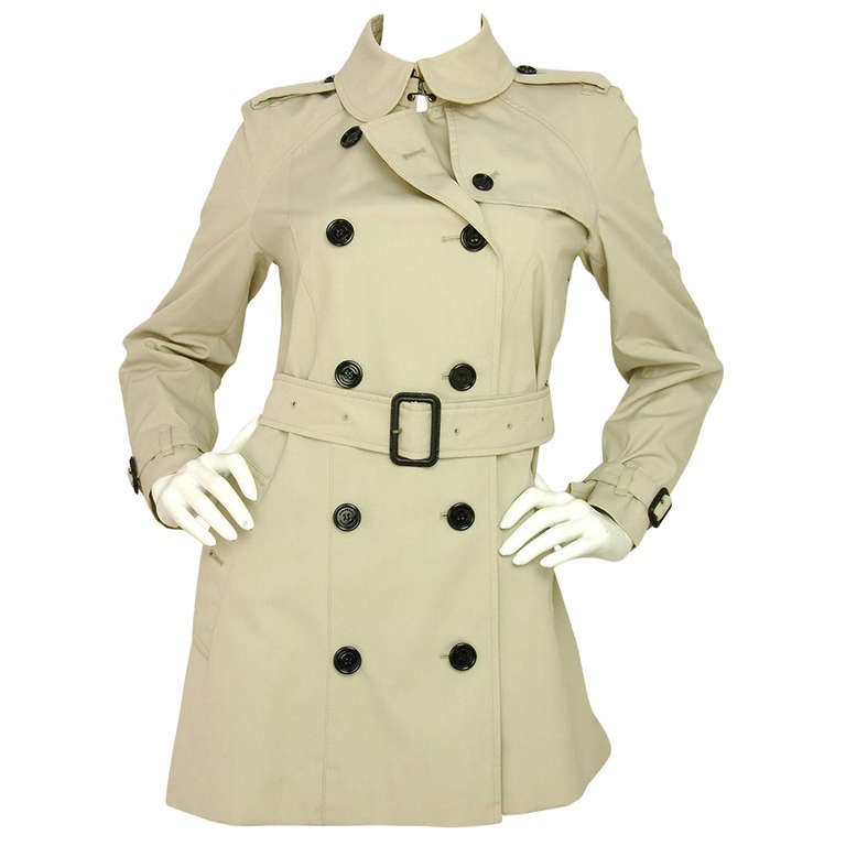 BURBERRY Beige Double Breasted Trench Coat W/Belt -Sz 6 Rt. $1, 700
