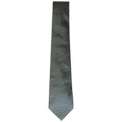 LOUIS VUITTON Grey Silk Logo Tie