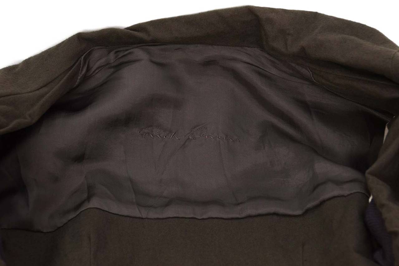 RICK OWENS Brown Distressed Leather Waterfall Front Jacket sz 6 1