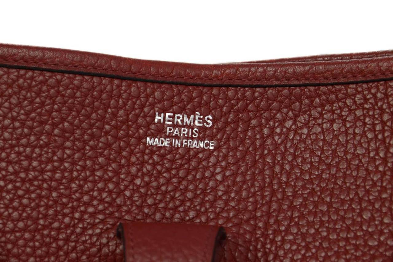 HERMES 2004 Rubis Clemence Leather Evelyne II Crossbody Bag GM rt ...  