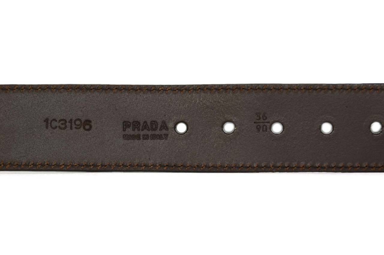 PRADA Green Resin Chain Link Belt w/Parrot Buckle sz 90 In Excellent Condition In New York, NY