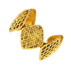 CHANEL Vintage 1990-1992 Gold Diamond Cuff 2