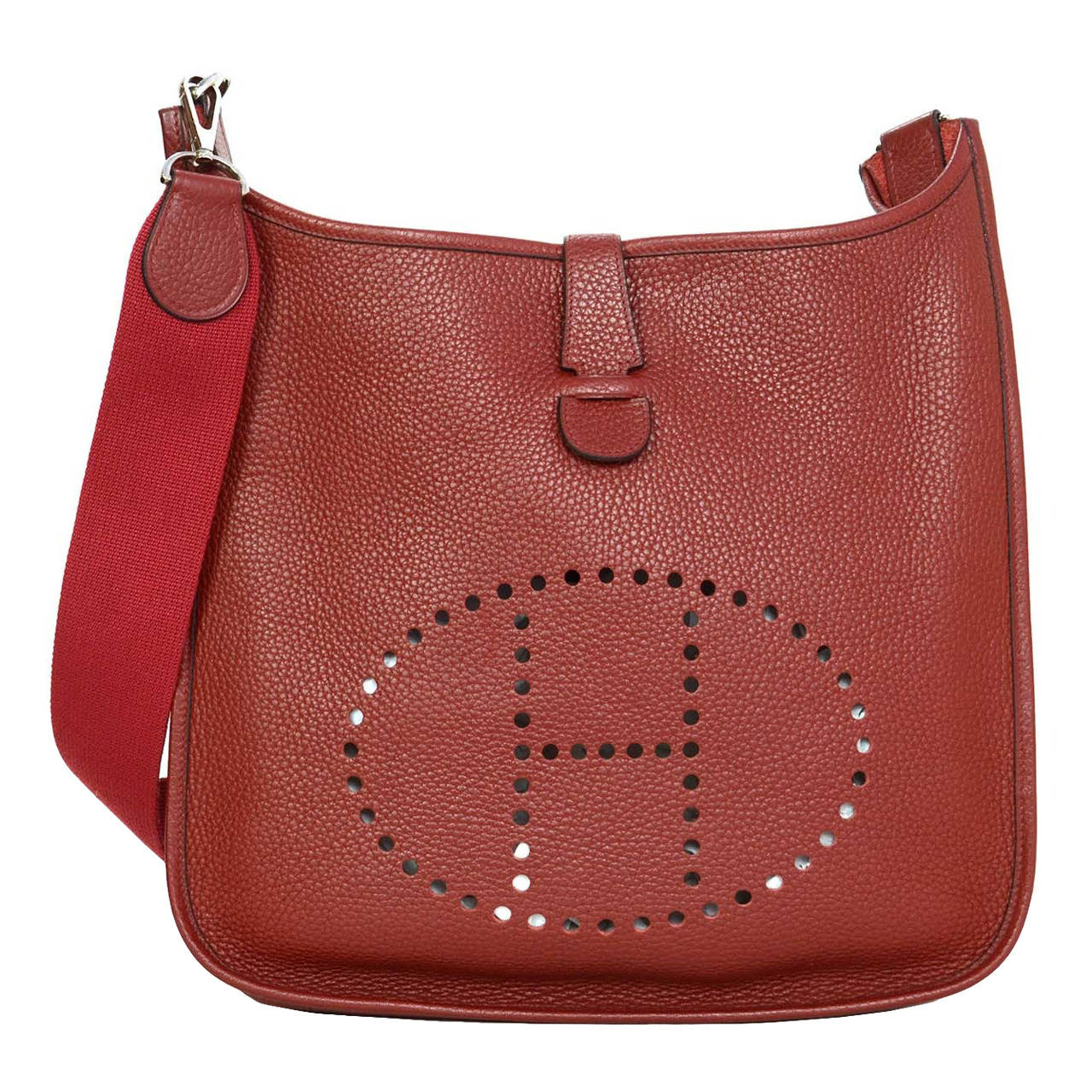 HERMES 2004 Rubis Clemence Leather Evelyne II Crossbody Bag GM rt ...  