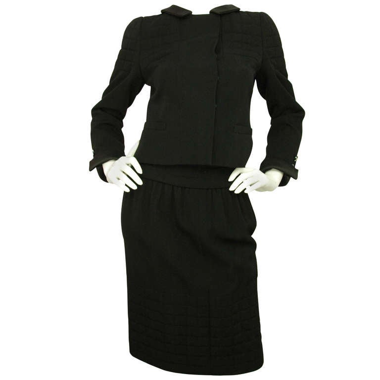 CHANEL 2006 Black Quilted Jacket and Skirt 2pc Suit sz.38 at 1stdibs