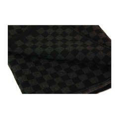 LOUIS VUITTON Black/Grey Damier Wool Scarf - Rt $390