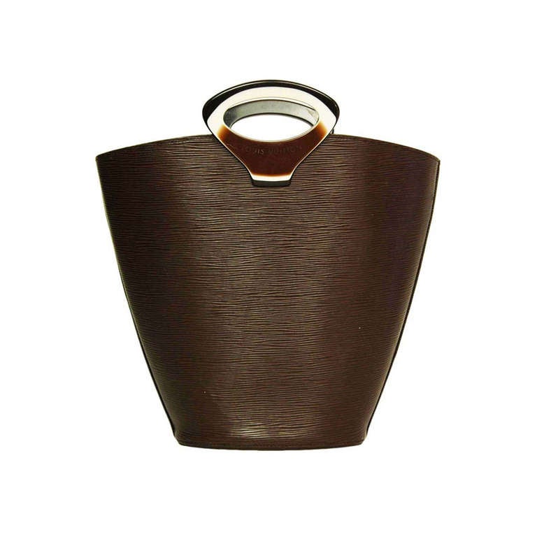 Louis Vuitton Brown Epi Leather Ltd Edition Tote Bag w. Resin Top Handle