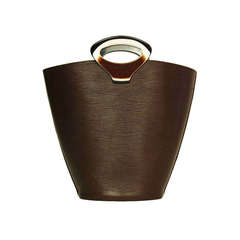 Louis Vuitton Brown Epi Leather Ltd Edition Tote Bag w. Resin Top Handle