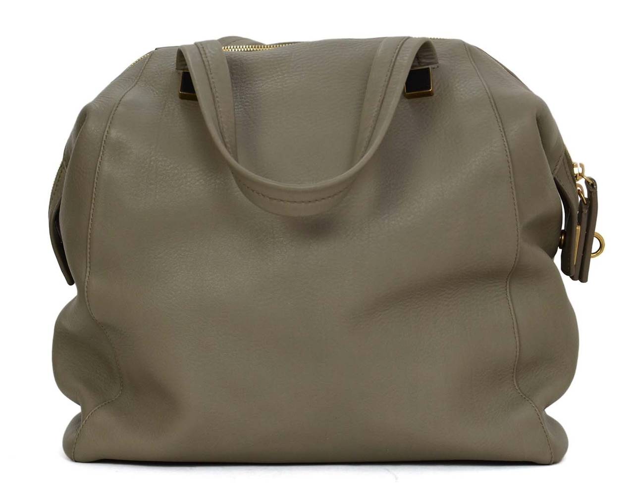 CELINE Grey Leather Bowler Bag GHW at 1stdibs