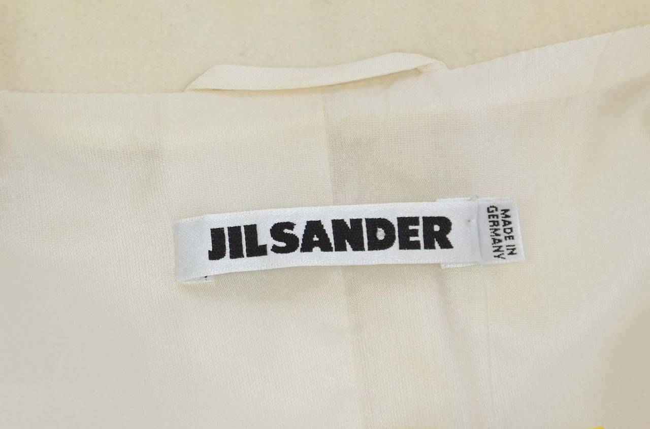 JIL SANDER Ivory Cashmere Single Breasted Jacket sz 38 2
