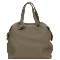 CELINE Grey Leather Bowler Bag GHW