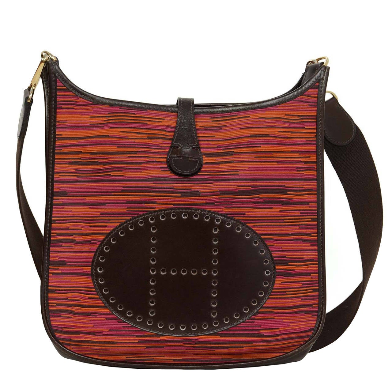 HERMES Vibrato Box Leather Evelyne II PM Crossbody Bag at 1stdibs