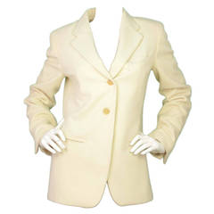 JIL SANDER Ivory Cashmere Single Breasted Jacket sz 38