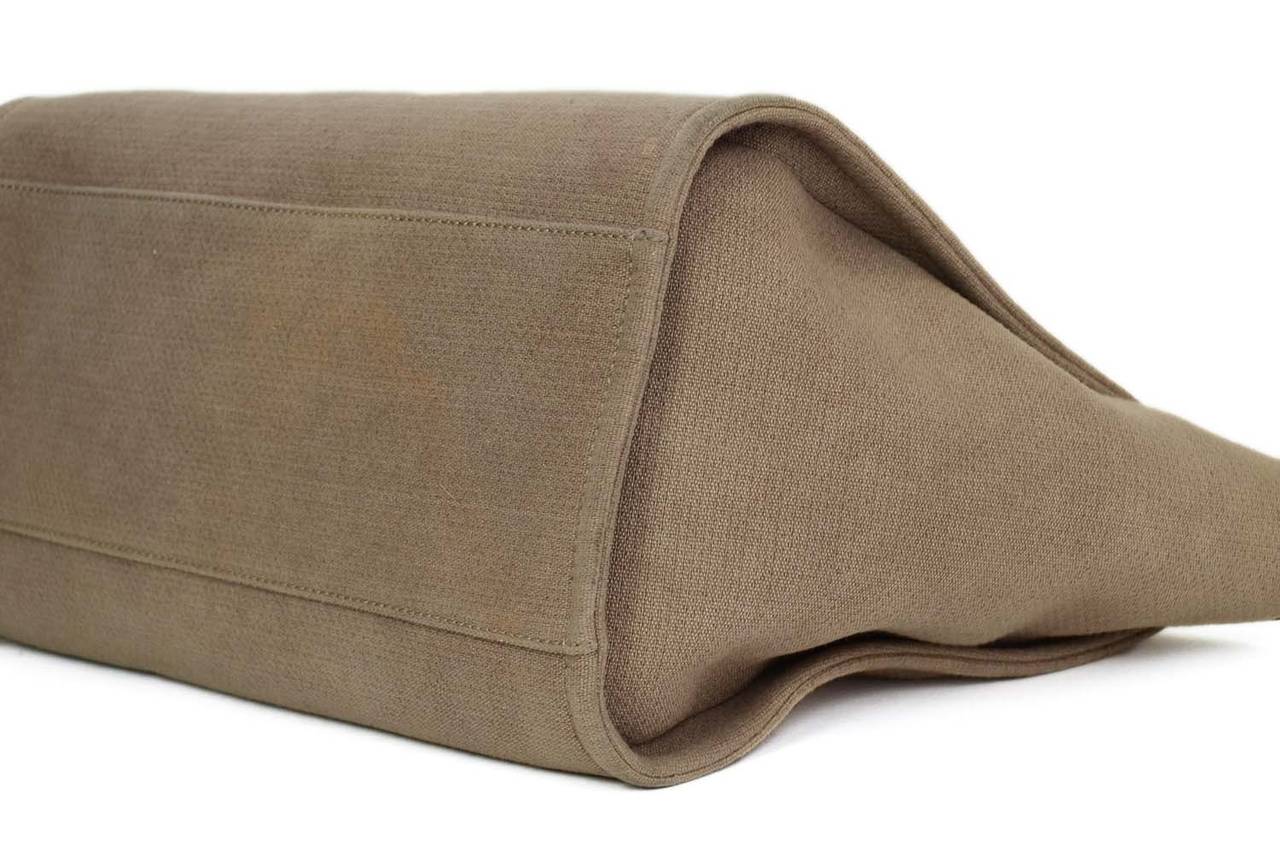 CHANEL Beige Canvas Medium Deauville Tragetasche SHW 1
