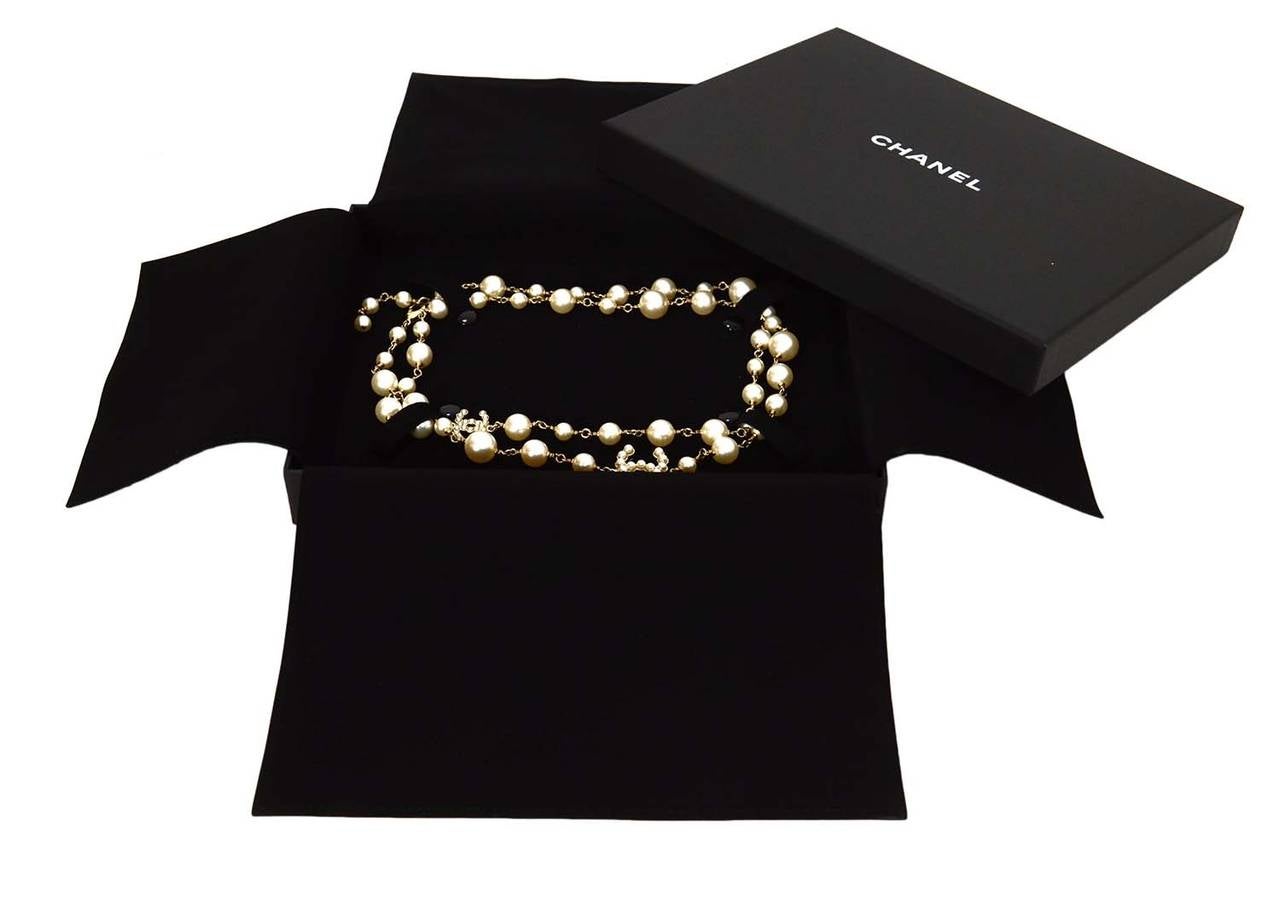 CHANEL Pearl & CC Pendant Long Necklace In Excellent Condition In New York, NY