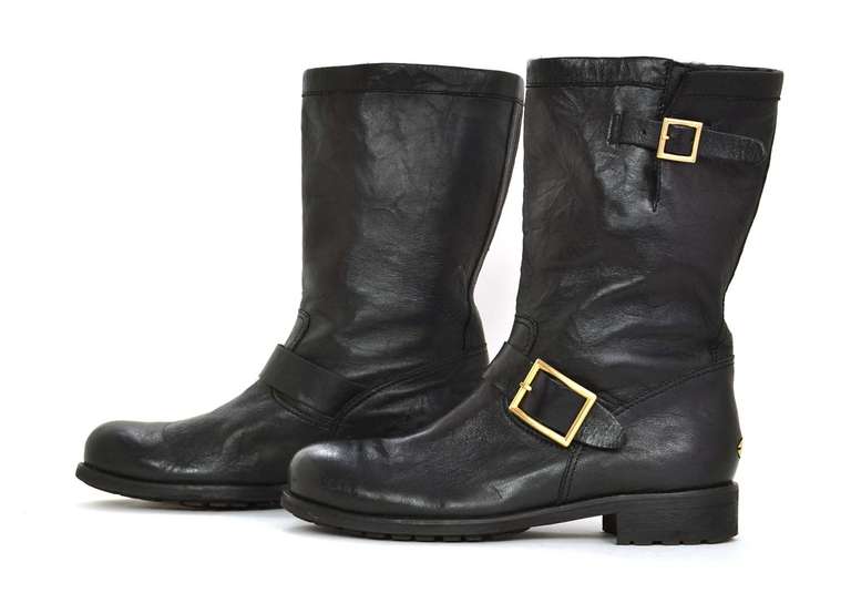 jimmy choo motorcycle boots fur lined