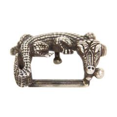 BARRY KIESELSTEIN-CORD Sterling Classic Alligator Tiny Belt Buckle