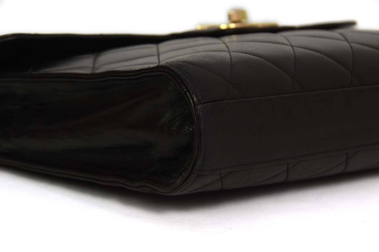 CHANEL Vintage 90's Black Quilted Lambskin Attache GHW 1