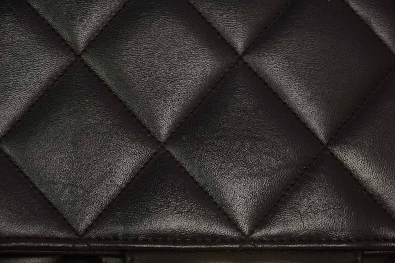 CHANEL Vintage 90's Black Quilted Lambskin Attache GHW 2