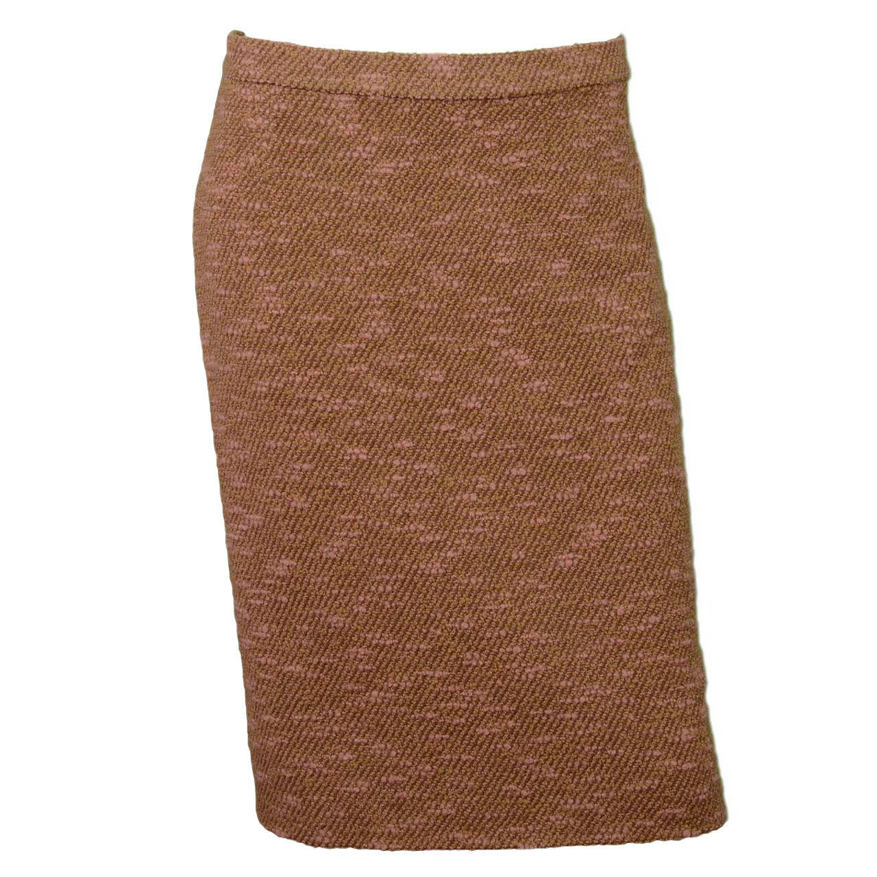 CHANEL Vintage '96 Pink & Camel Boucle Skirt sz 36